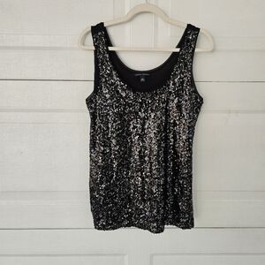 Banana Republic Sequin M Black Sleeveless Woman's Tank Top
